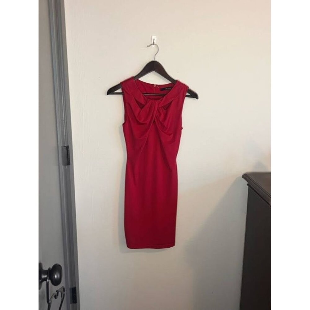 Ark & Co. Crimson Red Dress Wrap Tie Front Cocktail Dress Size S